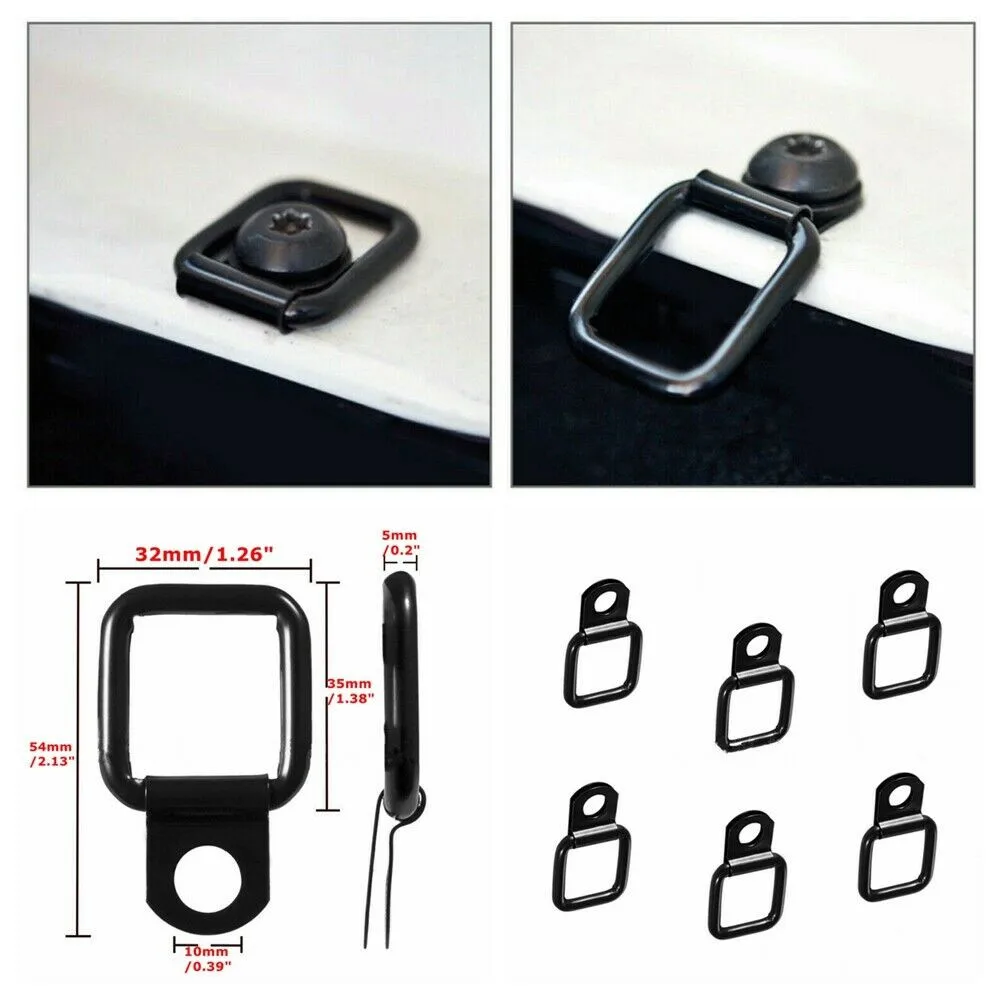 

Accessories Tie-down D-ring Black 6Pcs Fixing For Jeep Wrangler JK JKU 2007-2018 Hook