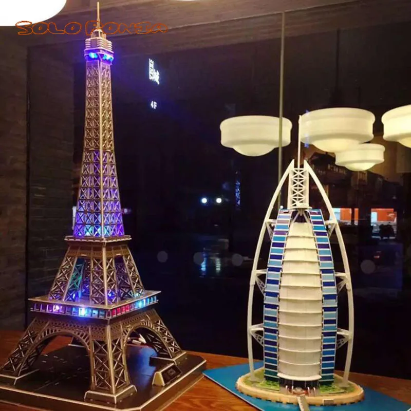 

78 cm Eiffel Tower Building Model 3D three-dimensional Paper Puzzle Children Educational DIY Assembled model Jigsaw Kids Toys