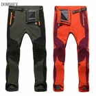 5XL мужские теплые зимние брюки-карго, женские мягкие флисовые водонепроницаемые ветрозащитные брюки с подкладкой, Стрейчевые военные рабочие брюки