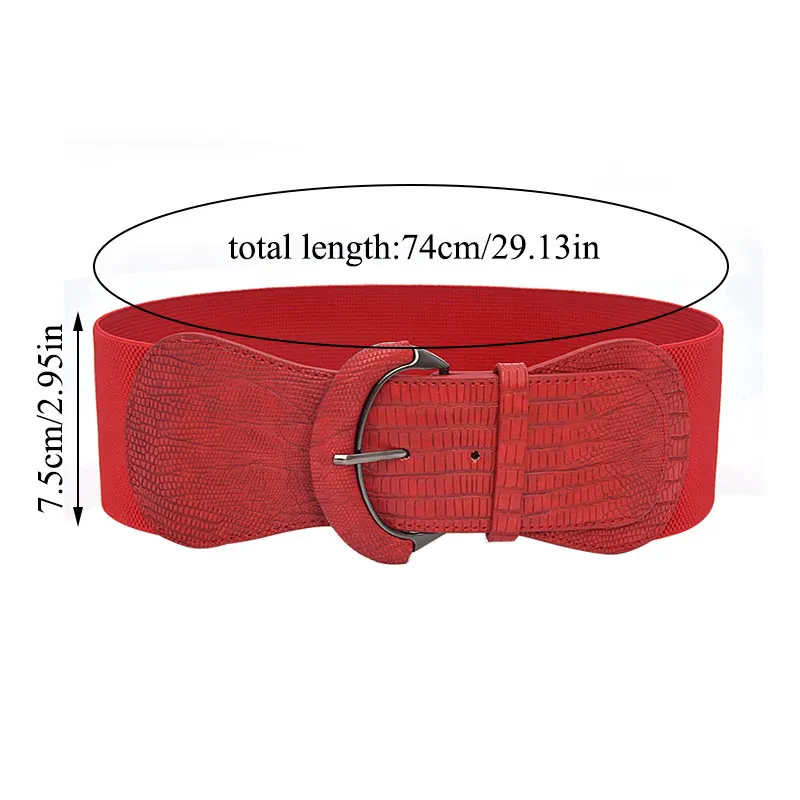 

Casual Adjustable Women Waist Belt Corset Belt Slim Decorative Belt Faux Leather Wide Belt Elastic Band Waistband