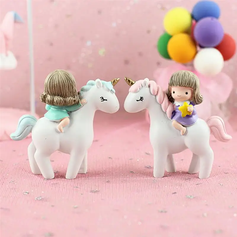 

1PC Cake Cupcake Topper Unicorn Doll Horse Home Decoration For Wedding Birthday Party Baking Accessories Decoration Supplies