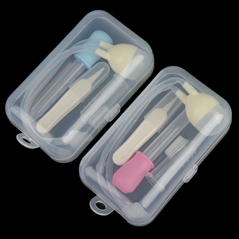 

4pcs/set Newborn Baby Safety Nose Cleaner Kids Vacuum Suction Nasal Aspirator Set Infants Medicine Dropper Accessories Baby Care