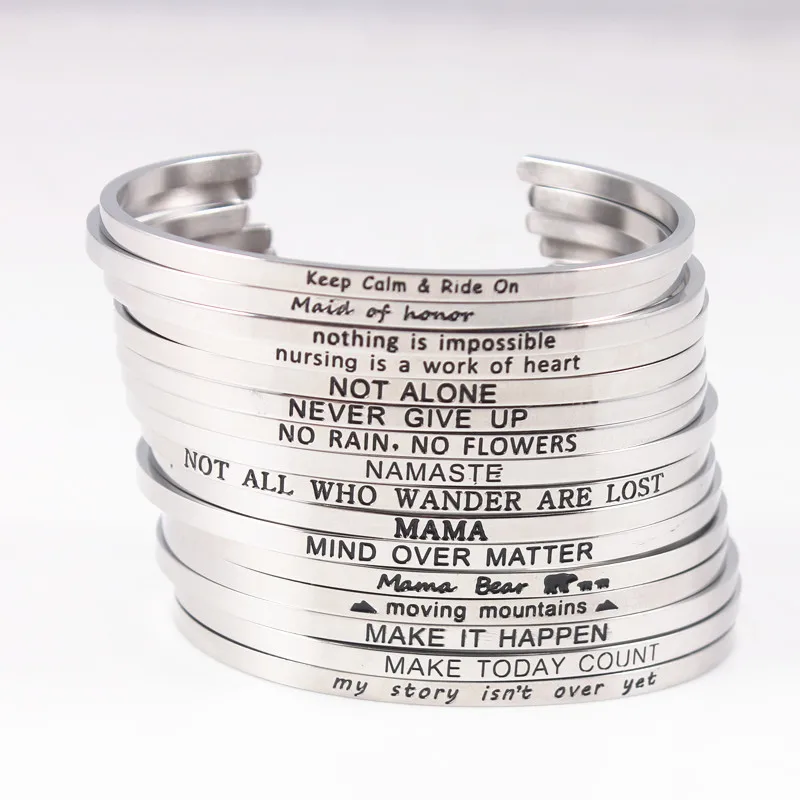 Модное кольцо из нержавеющей стали браслеты на руку 19 видов конструкций слов для