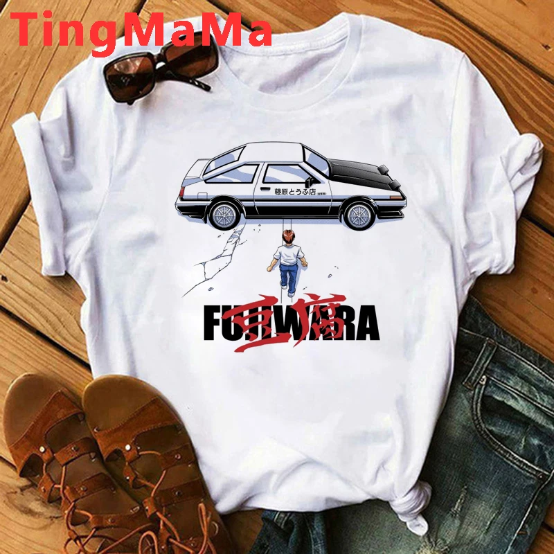 Футболка мужская с рисунком японского аниме повседневный топ инициала D модная