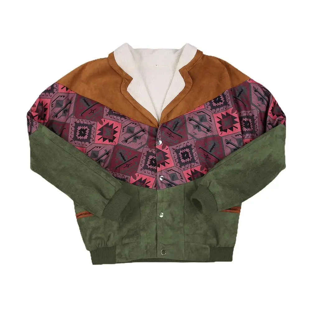 

ZITY Winter Vintage Jacket Men's Suede Fleece Faux fur Coat Warm Long Sleeve Buttons Outdoor Casual Coats Jackets For Male Lapel