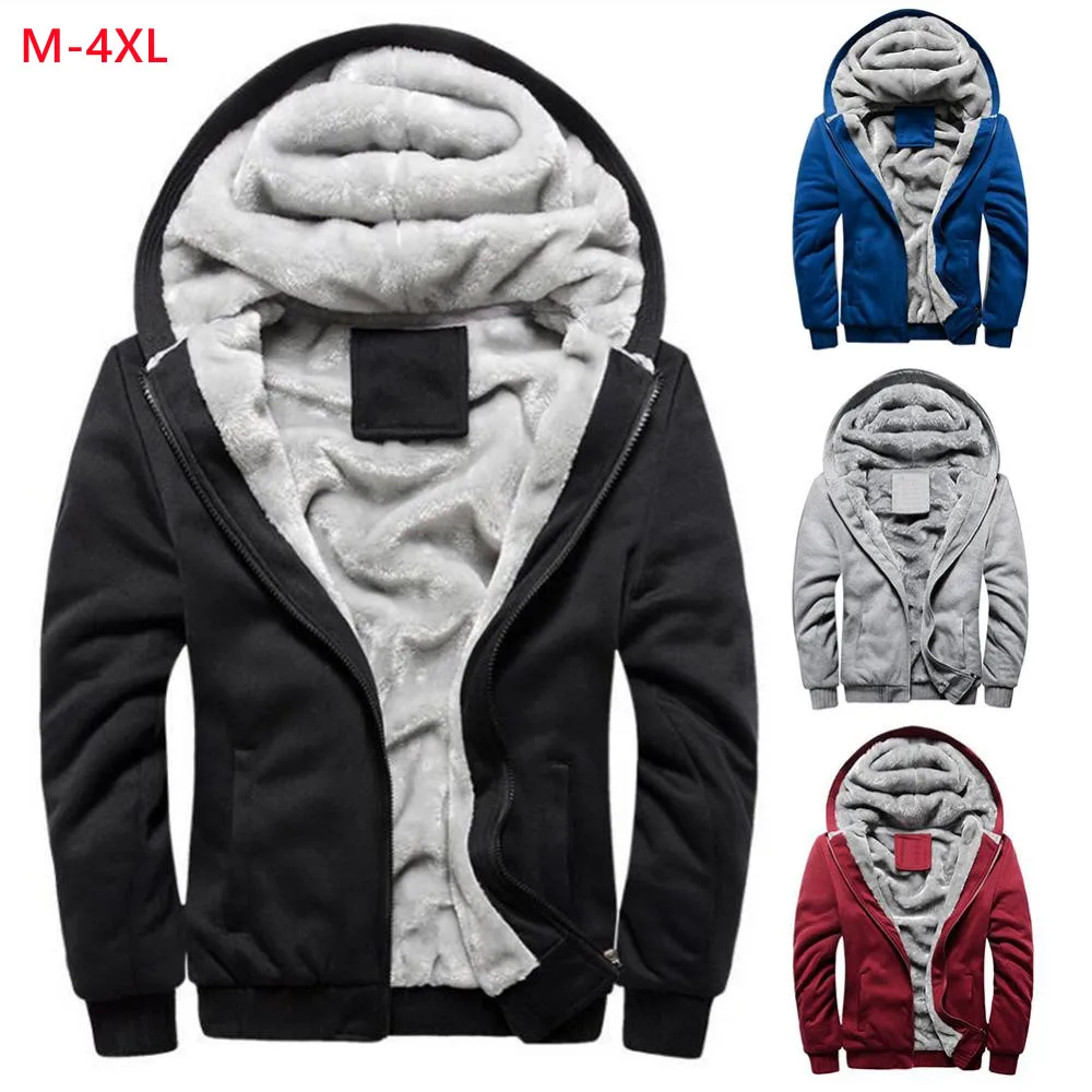

Winter Jacket Men's High-Quality Polyester + Spandex Coat Casual Slim Coat Men's Hooded Coat Chic Men Warm Zip Up Coat Outwear