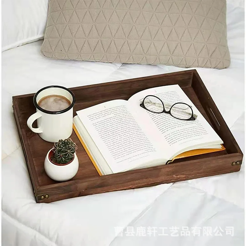 

Tray tea tray retro wooden tea set set wooden products packing box wholesale charcoal burning used