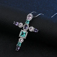 funmode classic design cross geometric stone pendants necklace for women wholesale breloque fn50