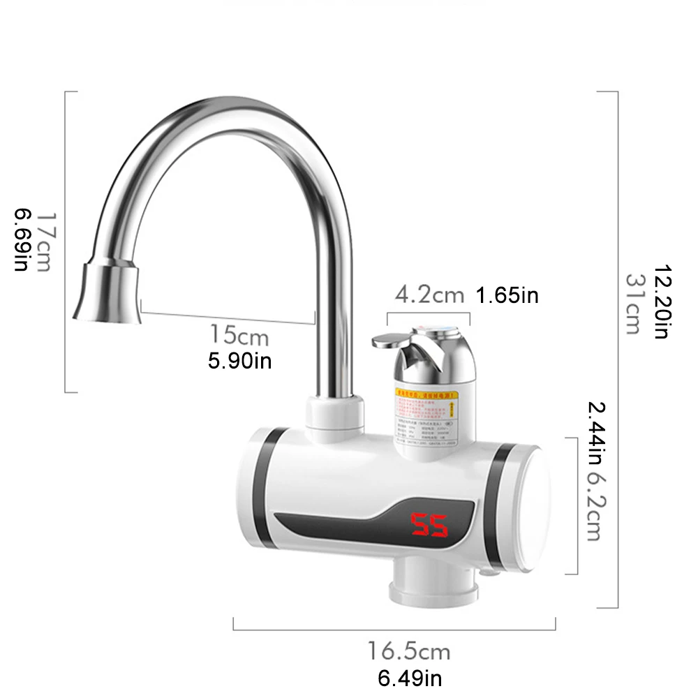 Электрический водонагреватель кран с ЖК-дисплеем температуры 3000 Вт мгновенный