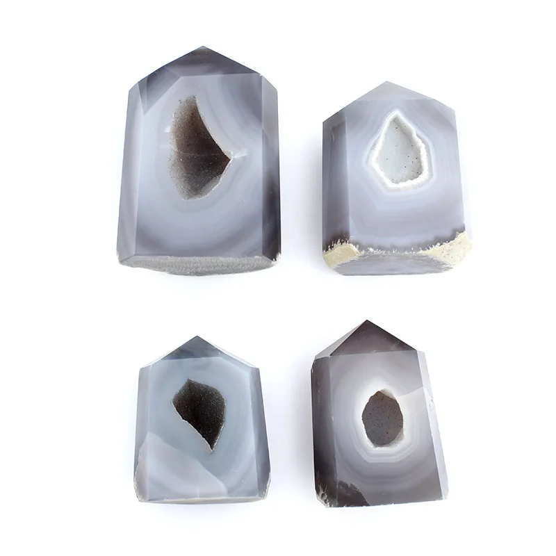 

1 Kg natural agate geode crystal tower craft ornament