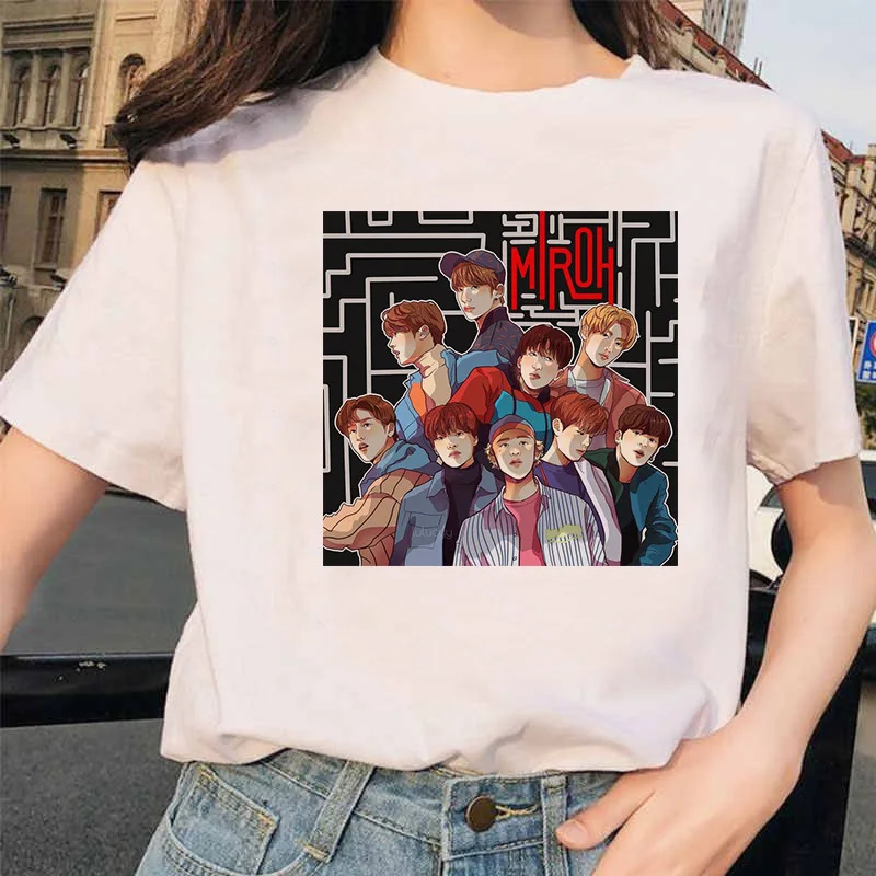 Kpop Stray Kids/Женская Футболка K Pop StrayKids, футболка в стиле хип-хоп, Корейская кавайная футболка в стиле Харадзюку, футболки в стиле хип-хоп для женщин