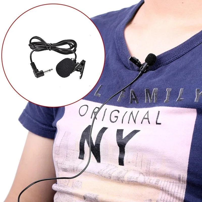 

Mini Wired Clip-on Lapel Lavalier For loudspeaker 3.5mm Portable External Microphone Mic Hands-free