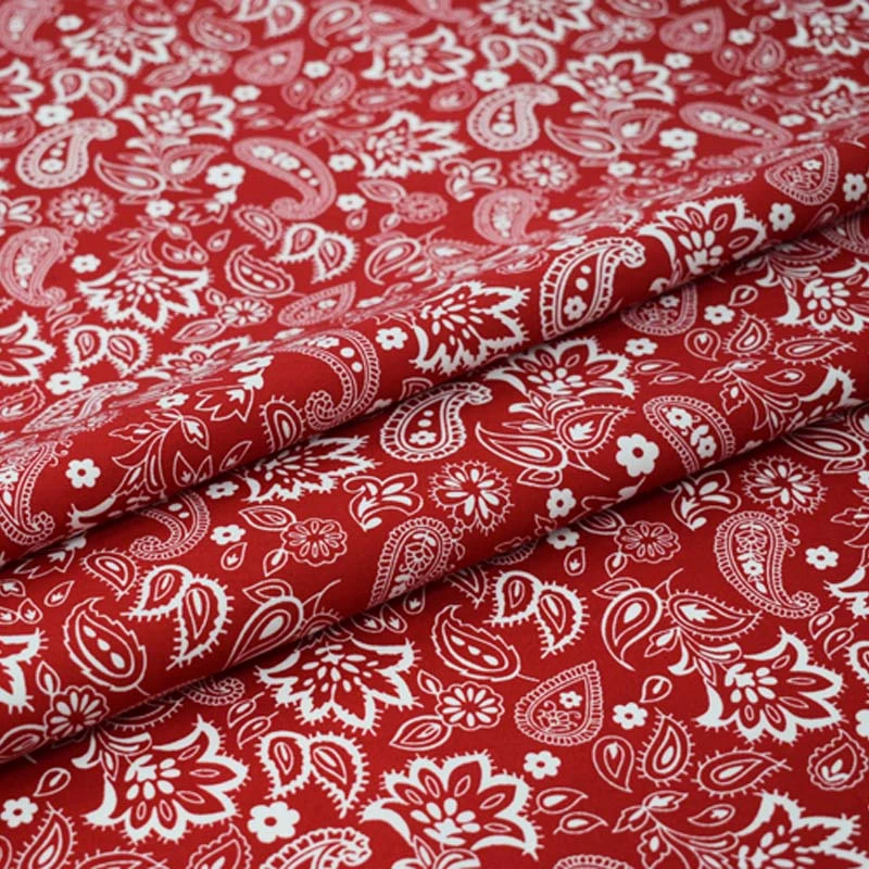 Red bottom paisley pure cotton fabric for dress shirt bazin riche vestidos tissu telas por metro african tissus stoffen tecidos | Дом и сад