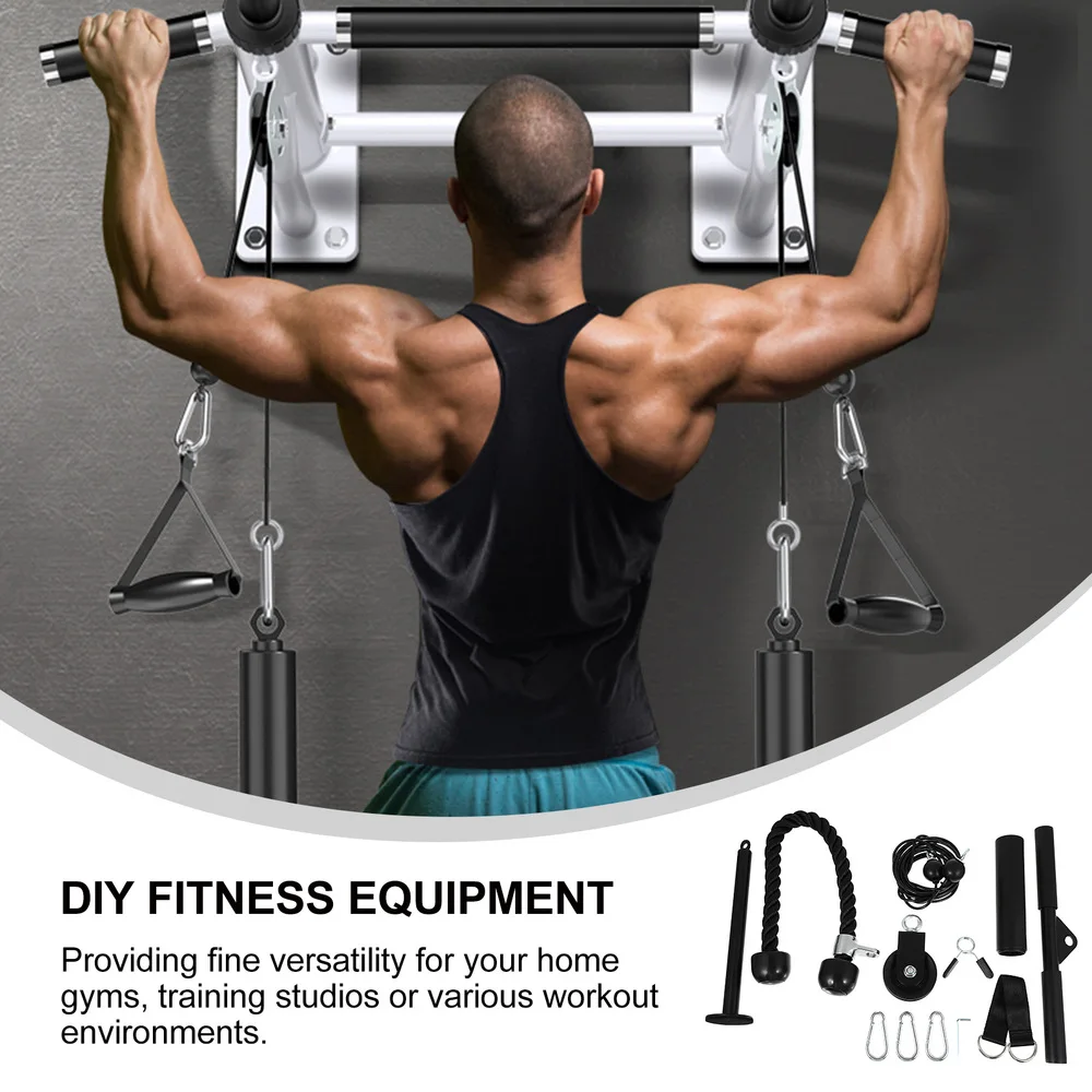 

1 Set Metal Triceps Rope Down Cable Machine Attachments Pulley System