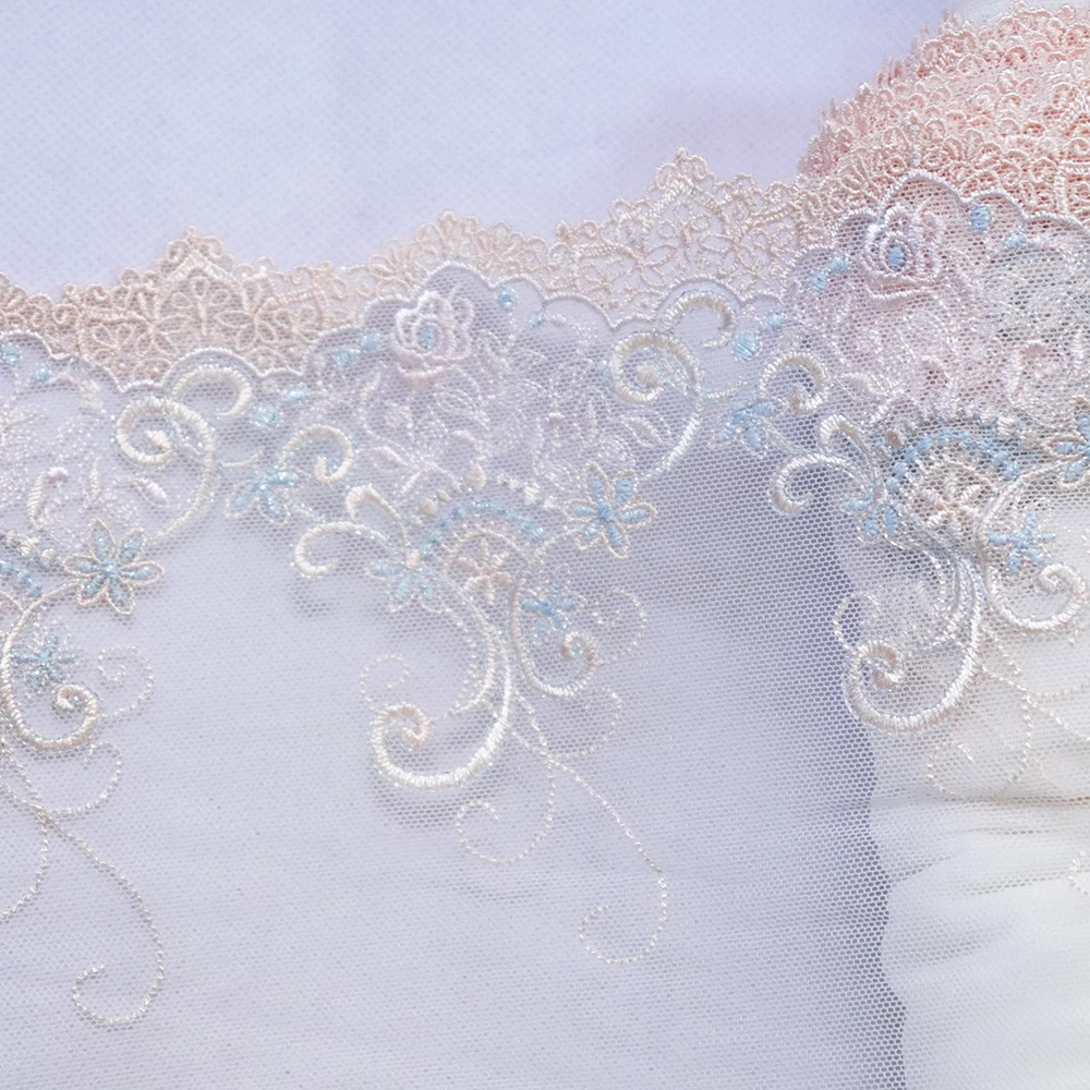 Тюлевая кружевная ткань для нижнего белья винтажная вышитая отделка 1 метр