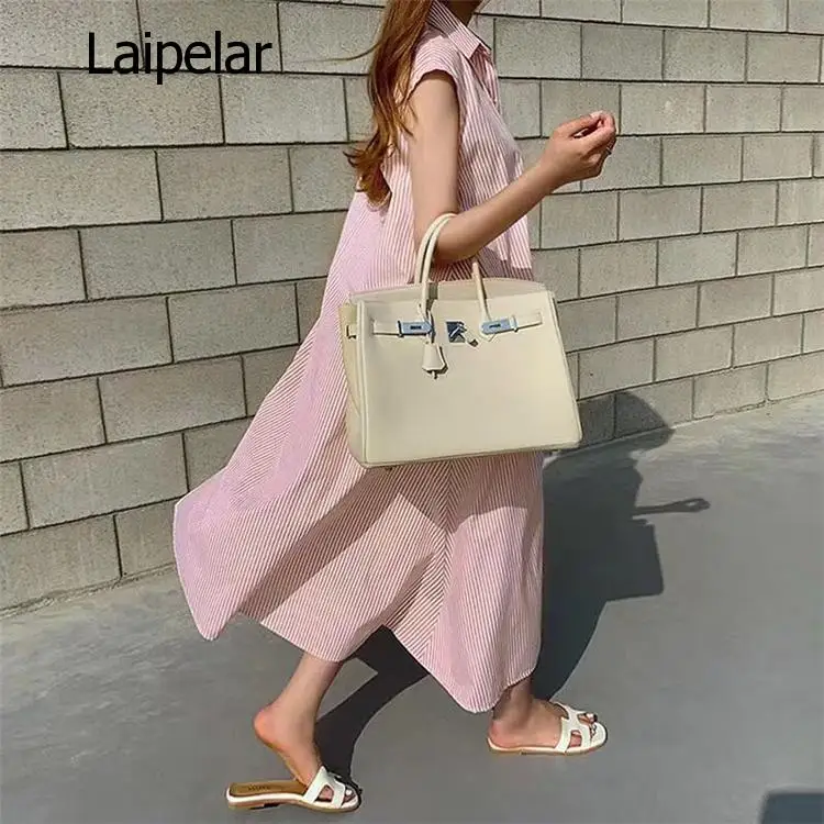 

New 2020 Women Summer Shirt Dress Solid Multi Colors Casual Sleeveless Striped Oversize Lace Up Long Dress