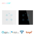 2021 Новый умный сенсорный выключатель Tuya с Wi-Fi, настенный выключатель европейского стандарта, универсальный переключатель с нейтральной линией и проводом для живого огня (универсальный) на 1234 клавиши