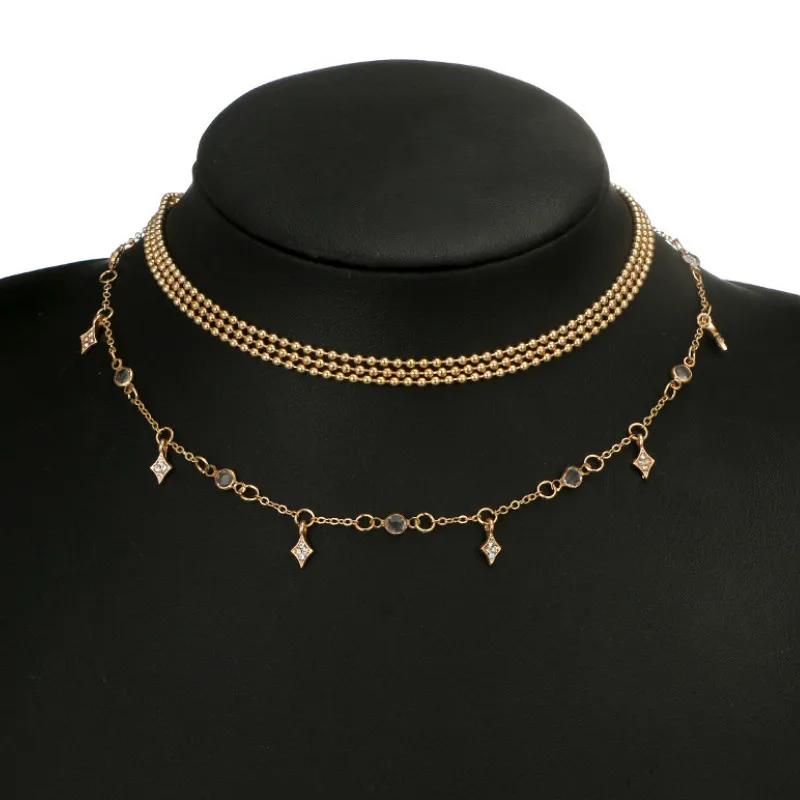 

2021 Jewelry Gifts Round Beads Chain Multilayer Necklace