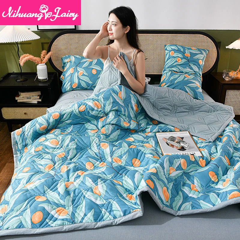 

Washed cotton printed summer quilt, air-conditioning quilt, cool summer quilt, thin quilt, single quilt, large bed