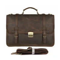 luufan british style leather briefcase exquisite business bag for men man work bag tote classic designer key lock briefcases