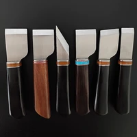 leather cutters paring knives manual diy stainless steel sewing carvings thinning tanning cutting craft wooden handle ebony