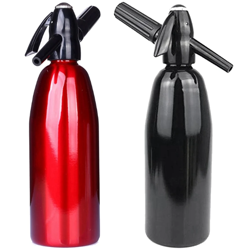 

2 Pcs Soda Siphon CO2 Dispenser WATER Bubble Generator Cool Drink Cocktail Soda Machine,Black & Black Red