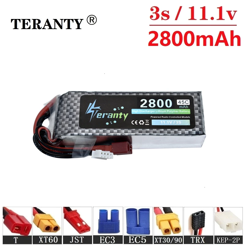 Teranty Power 11 1 v 2800maH 45C Lipo Batterry для радиоуправляемых дронов лодок коптеров запасные