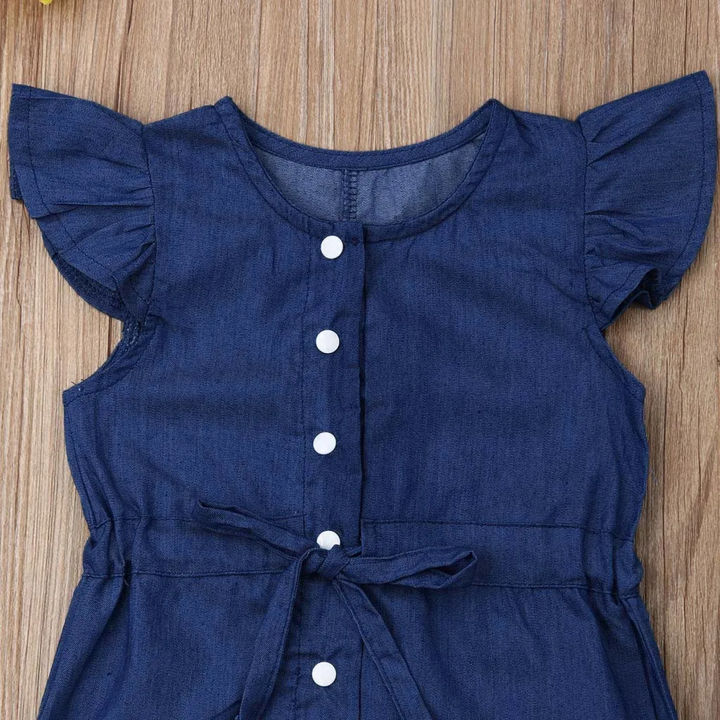 Милое летнее платье для маленьких девочек детские штаны джинсовые шорты на