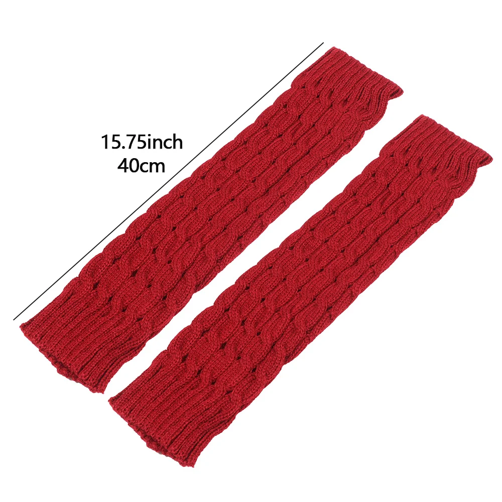 

1 Pair Winter Warm Leg Warmer Women Knee High Knitted Solid Crochet Leg Warmers Socks Boot Cuffs Beenwarmers Socks Dropship