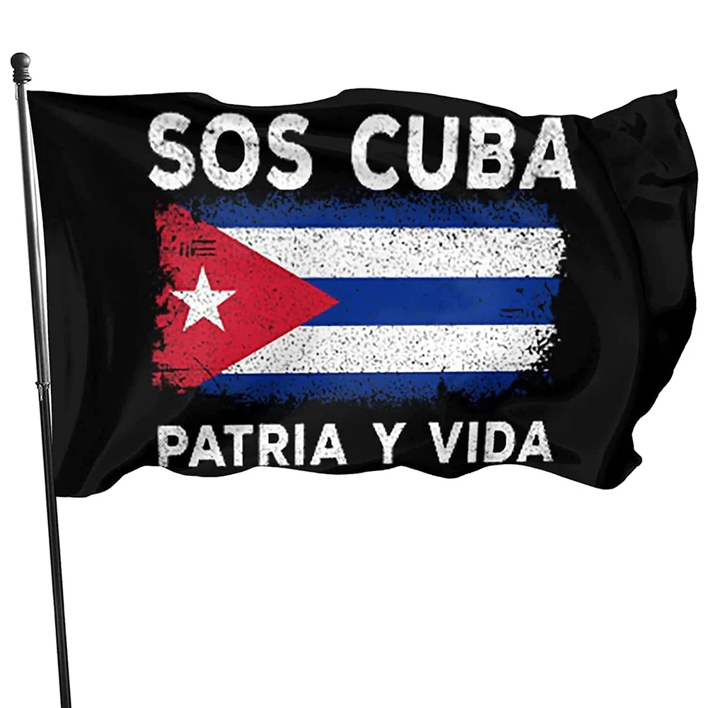 

90x150 см SOS кубинский флаг патриотический полиэфирный флаг солнцезащитный анти-УФ баннеры уличные домашние украшения Бесплатная доставка