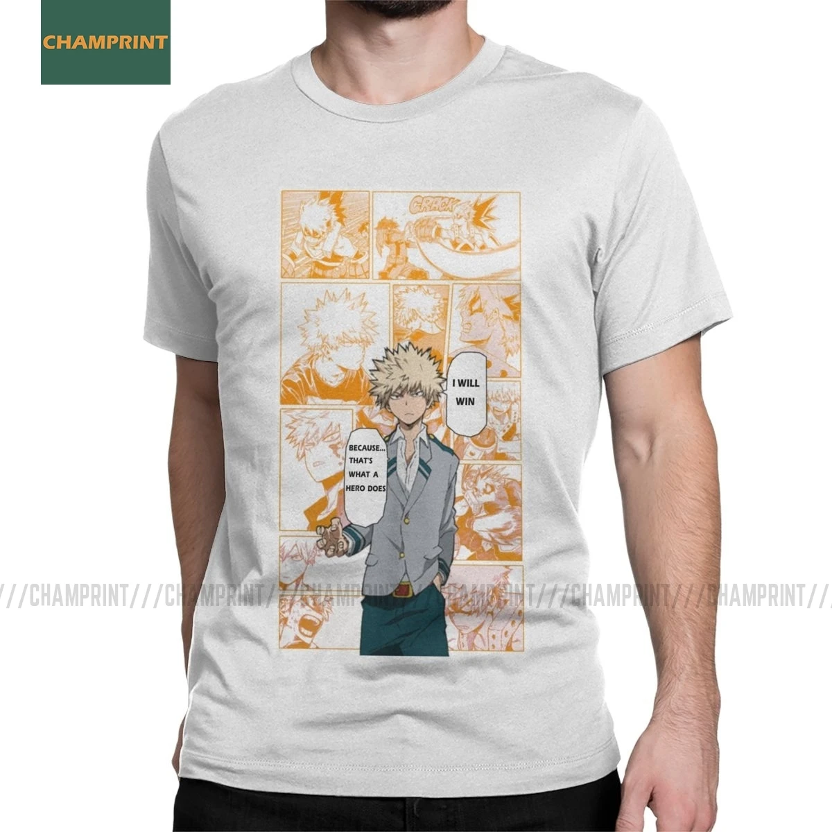 Bakugo Katsuki Boku No Hero Academia Футболка Мужская хлопковая футболка Манга кацуки All Might аниме