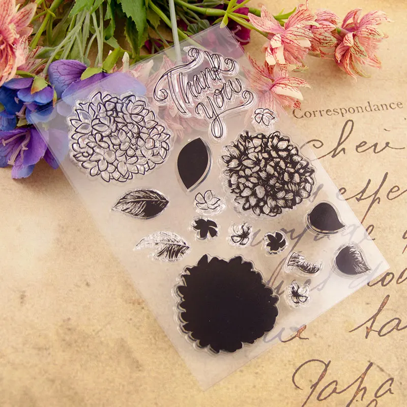 Word Thank You Flower Silicone Stamps DIY Handmade Scrapbooking Photo Album Decor Tools Kids Rubber Soft Stamp | Дом и сад