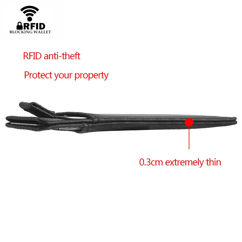 Кошелек кожаный тонкий с отделением для карт и RFID защитой|Держатели пропусков| |