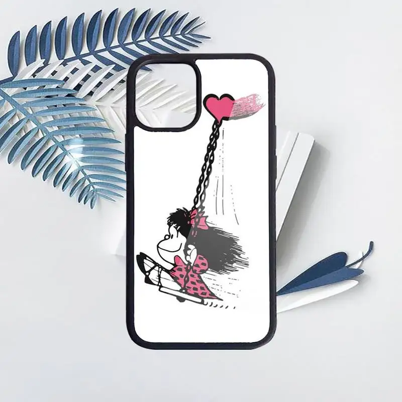 

Cartoon Cute Mafalda Phone Case for iPhone 11 12 pro XS MAX 8 7 6 6S Plus X 5S SE 2020 XR Hard PC