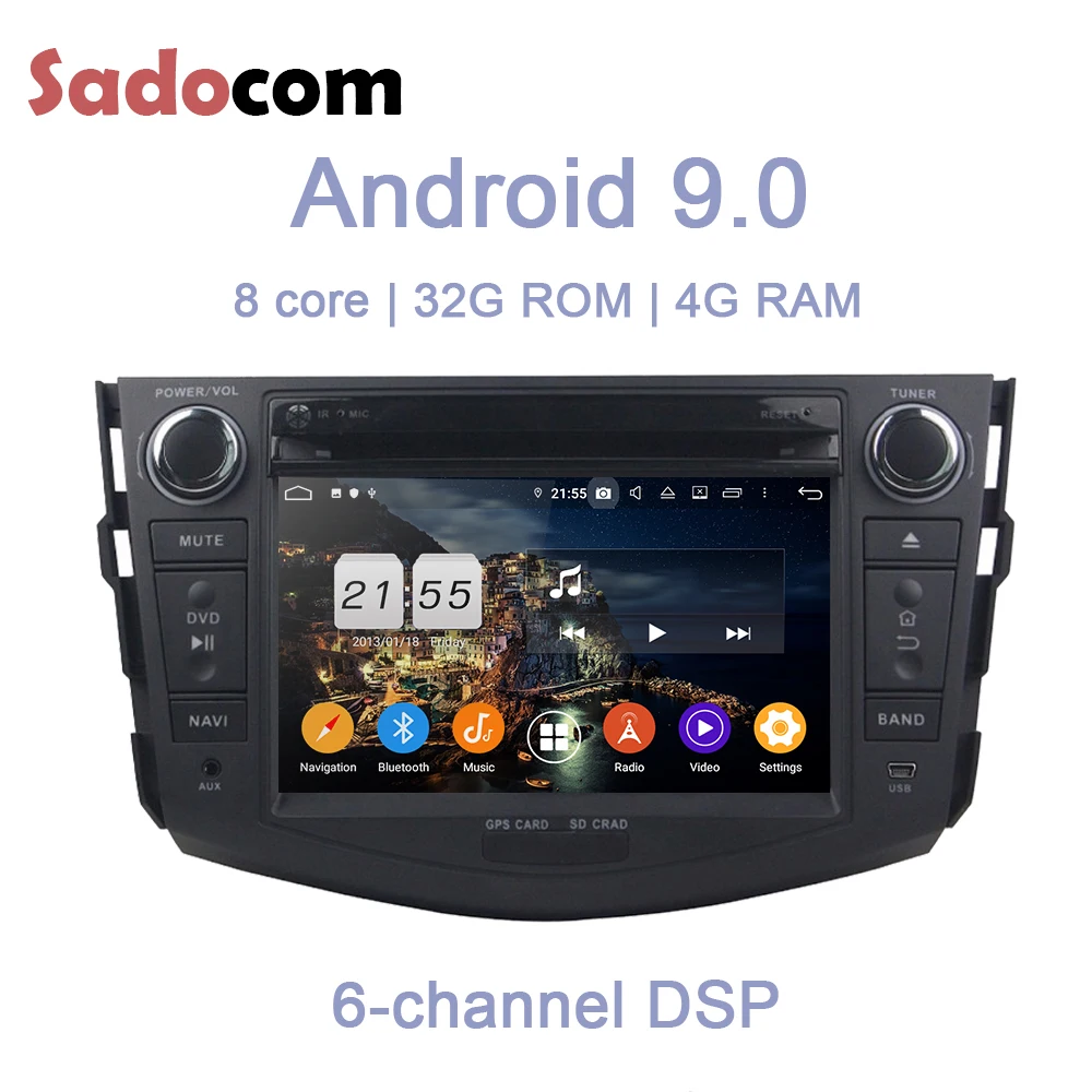 DSP 2 din Android 9 0 4 Гб RAM Octa Core автомобильный dvd плеер автомобильное радио Wifi 4G RDS GPS