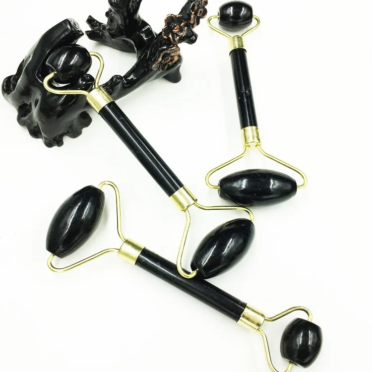 Модный натуральный нефритовый массажер для красоты лица с двойными насадками