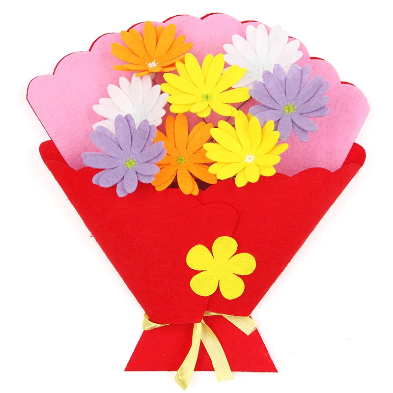 

Toy for Children Craft Toy DIY Flower Bundle Non-woven Hand Bouquet Kindergarten Learning Education Toy flower pot potted props