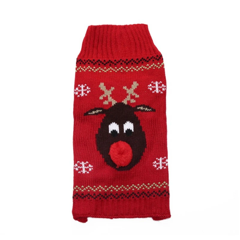 Зимняя одежда для собак RFWCAK теплый Рождественский свитер с оленем ткань