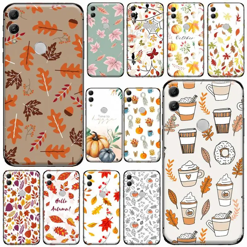 

Pumpkin happy autumn fall leaves Phone Case For Huawei honor Mate P 10 20 30 40 Pro 10i 9 10 20 8x Lite Y91C V17 6.38 6.44