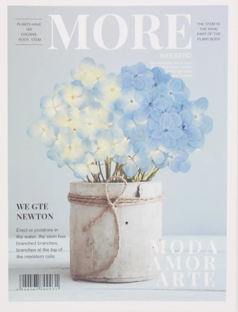 Небесно Голубая Гортензия сушеные цветы Тиснение Клей цветок свеча Помпон