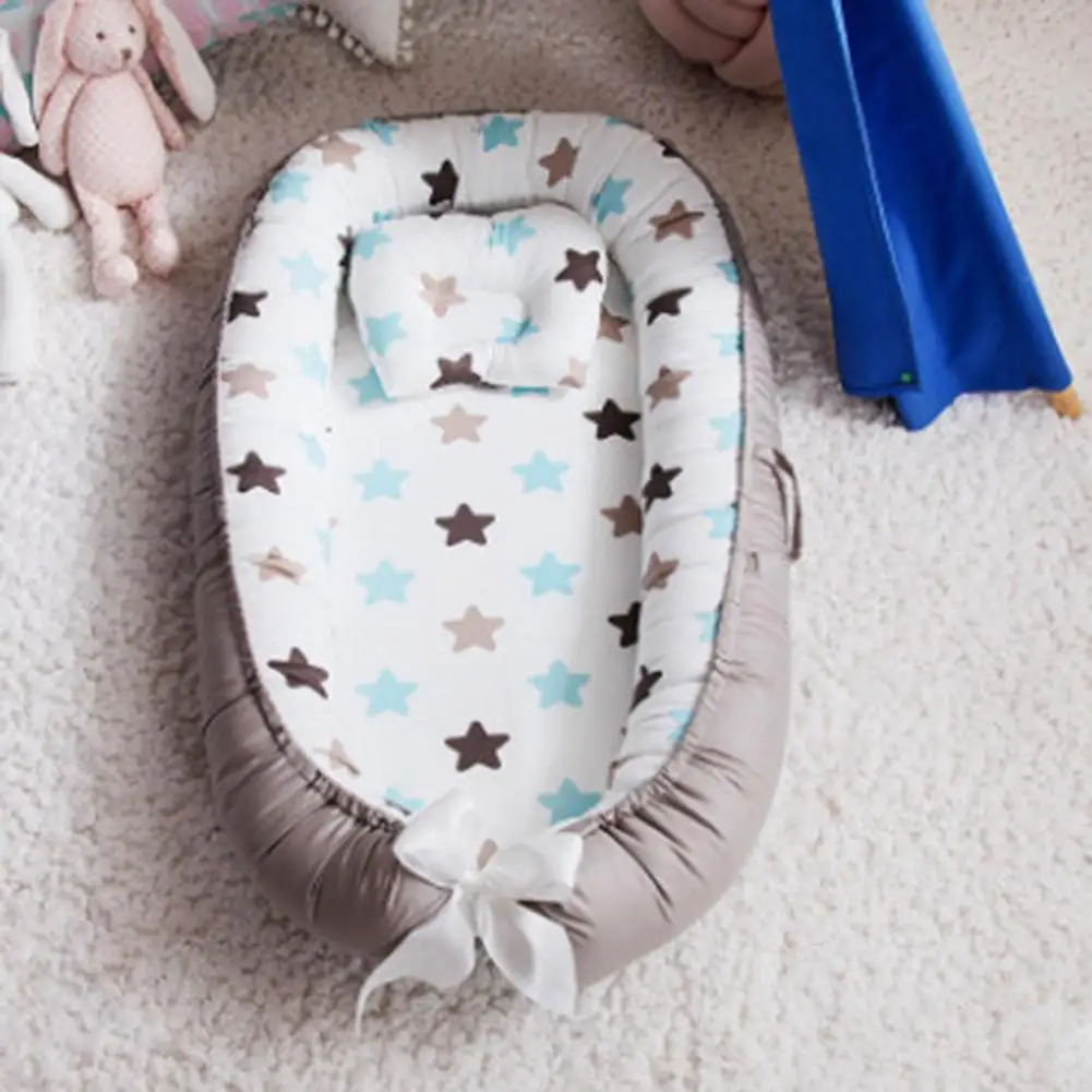 

Детская переносная кроватка 80*55 см, хлопковая Колыбель для новорожденных, для путешествий, бампер для детской кроватки