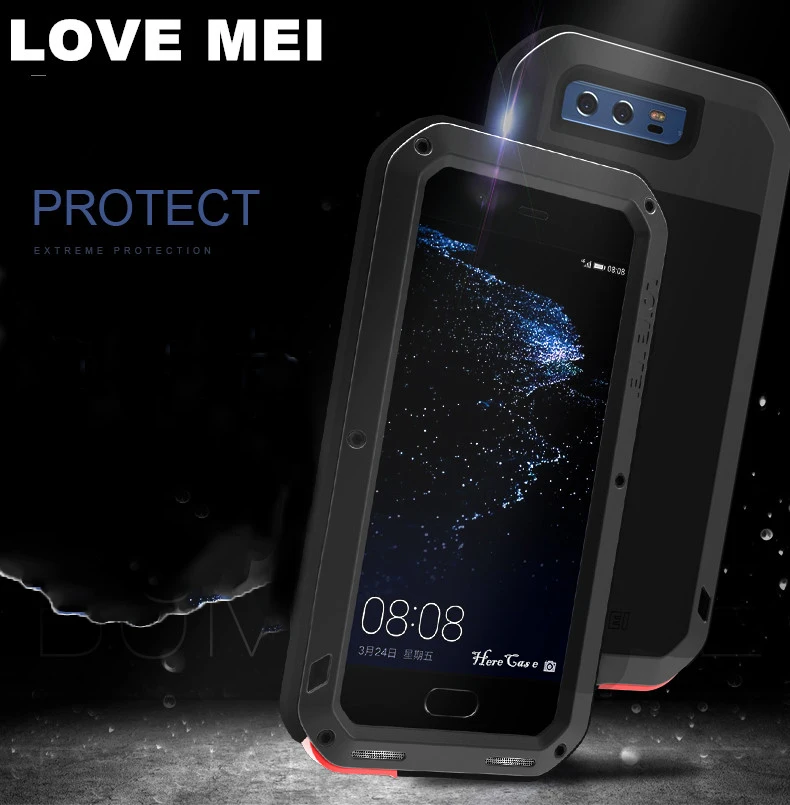 

for Huawei P30 P40 Pro P20 Lite P10 Mate 40 30 Pro 20 10 Nova 4e 3e 4 Case LOVE MEI Metal Armor Aluminum Silicon waterproof Case