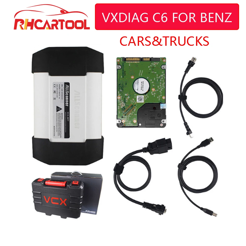 VXDIAG C6 диагностический инструмент для Benz мощный, чем Star C4 C5 C6 с HDD для диагностики XENTRY DoIP для Benz сканер