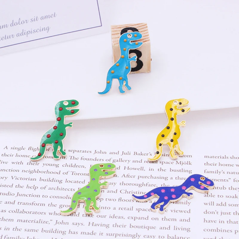 

10pcs/Lot Dinosaur Diy Handmade Oil Enamel Charms Design for Jewelry Making Earring Bracelet or Necklace