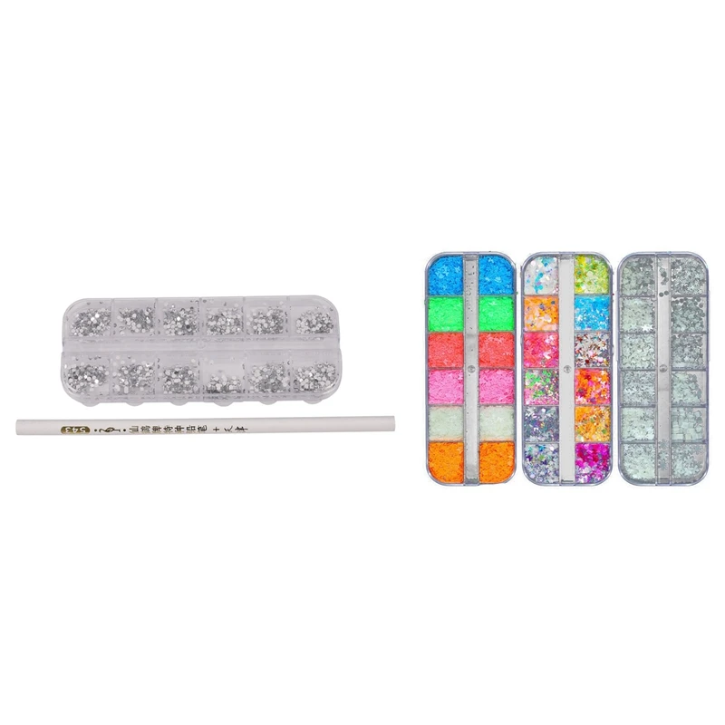 

3000 шт. 2 мм стразы, драгоценные камни, шпильки, набор для украшения ногтей + ручка и 3 коробки, блестящий эффект, украшение для дизайна ногтей