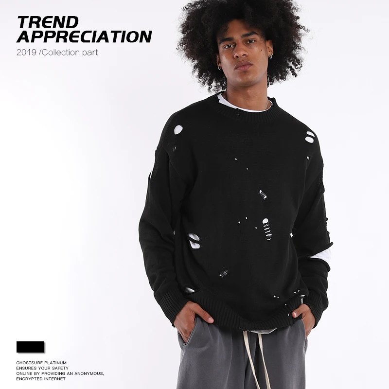 Мужской пуловер Fenguilai сезона осень-зима 2019 мужской модный Свободный вязаный с