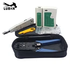 Тестер сетевого кабеля Ethernet RJ45, обжимной инструмент для RJ45, пробойник RJ11 Cat5 Cat6, детектор проводов 8P8C RJ45