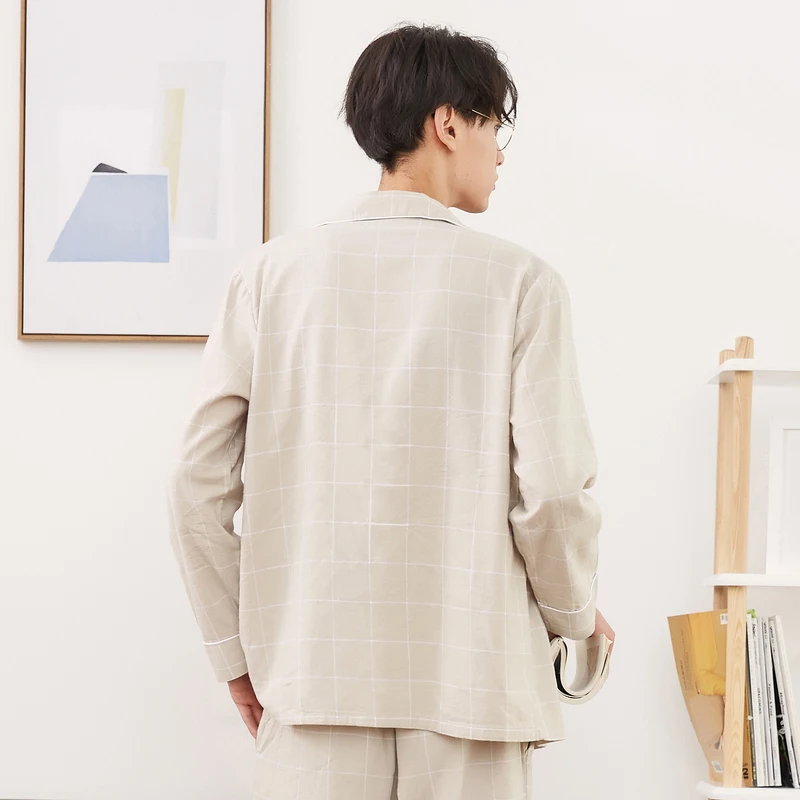 Metersbonwe хлопковые Пижамные комплекты для мужчин ночное белье высокое качество