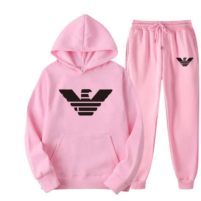 

Funny Design 2021 New Autumn Fashion Hoody 2 Pieces Sets Men Hoodies Casual Sweatshirts+Pants Plus Fleece Warm Threaded Cuffs