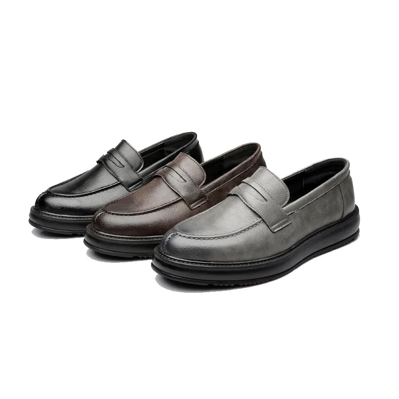 Мужские классические деловые формальные туфли кожаные с круглым носком мужские